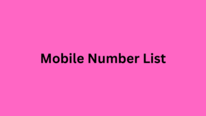 mobile number list