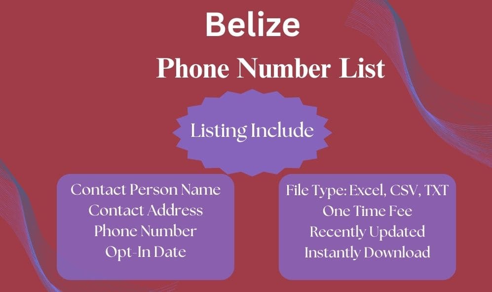 Belize phone number list