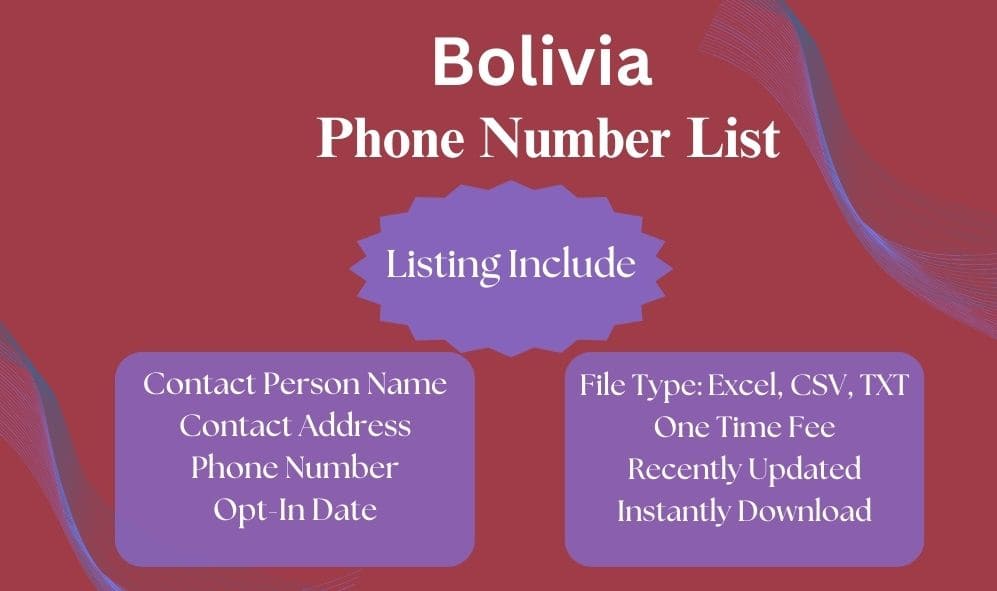 Bolivia phone number list