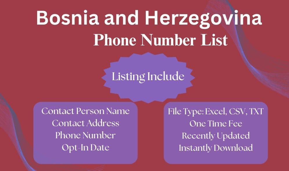 Bosnia and Herzegovina phone number list