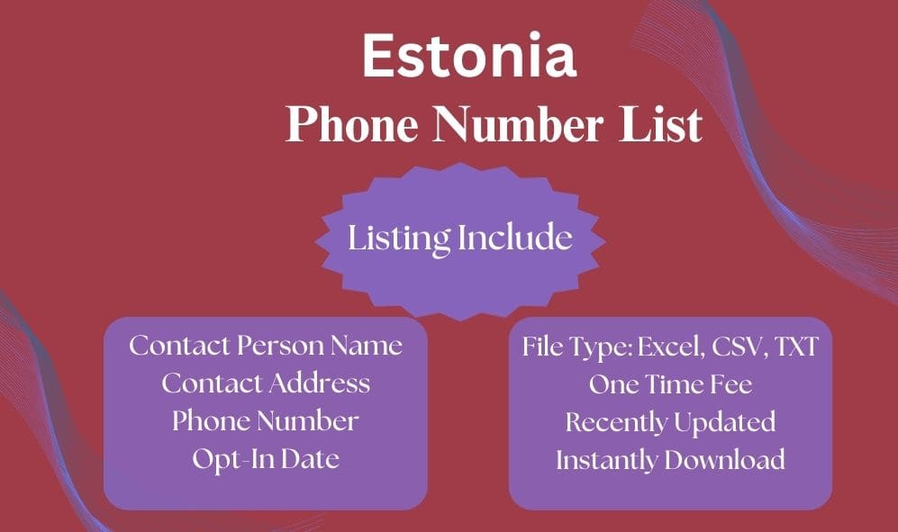 Estonia phone number list