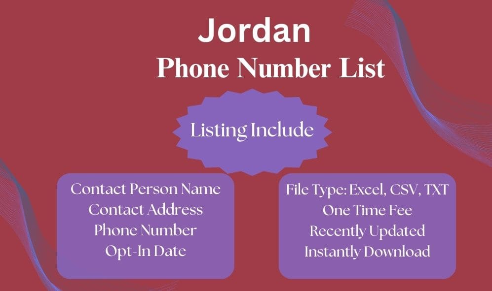 Jordan phone number list