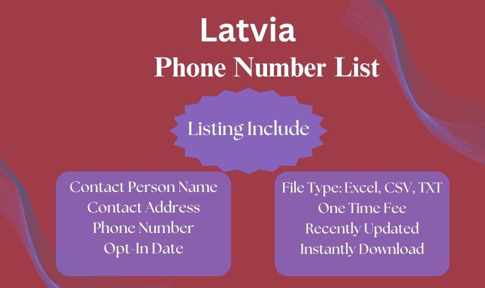 Latvia phone number list