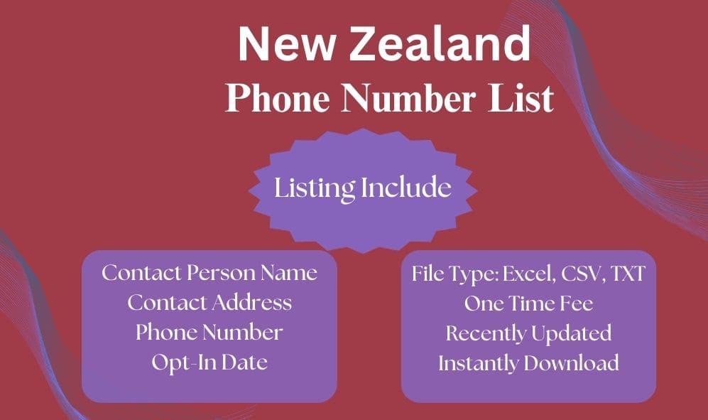 New Zealand phone number list