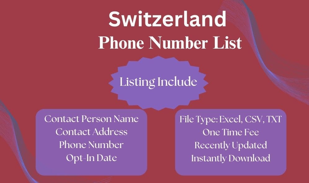 Switzerland phone number list