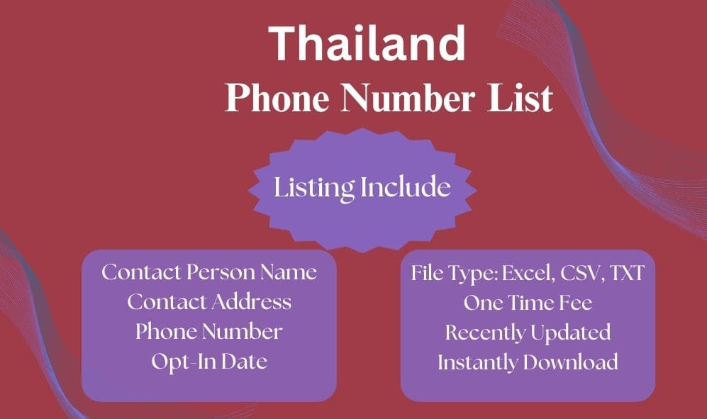 Thailand phone number list